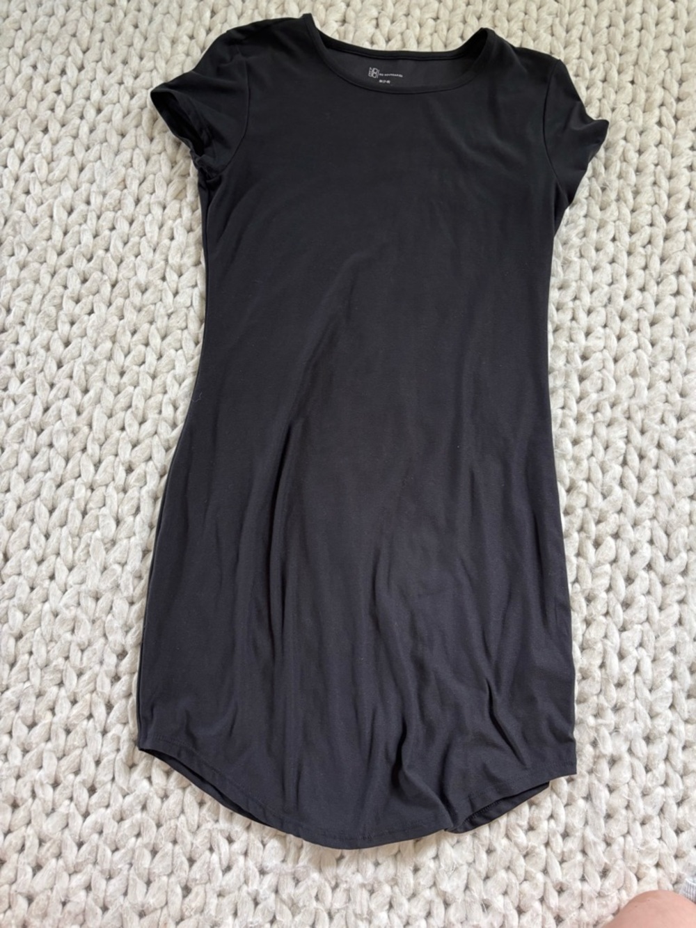 Casual Black Short Sleeve Tunic Dress